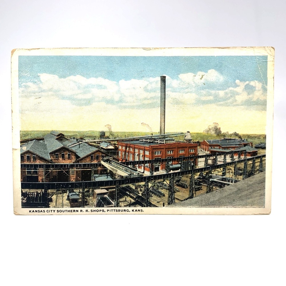 1921 KCS Railroad RPPC Shops Kansas 1924 Katy Flyer Postcard Lot Southern Bell